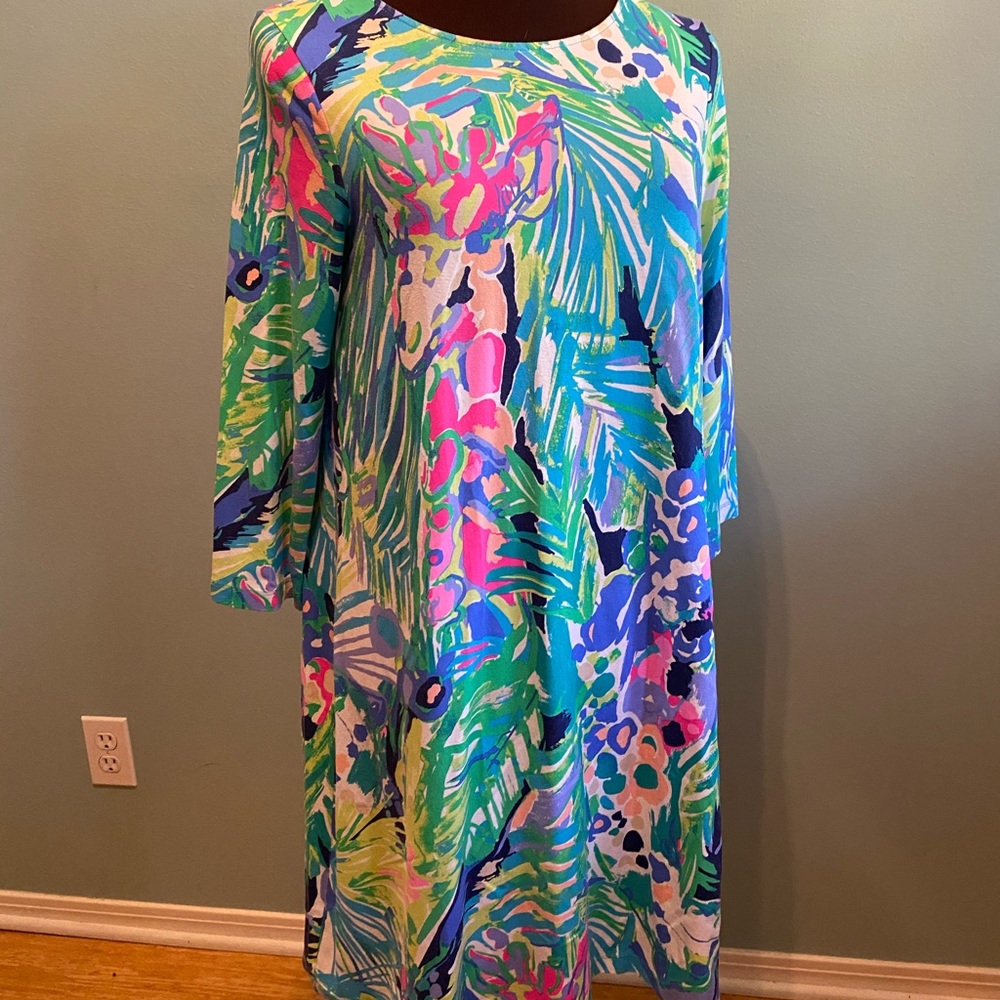 Lilly Pulitzer giraffe print strappy back dress M